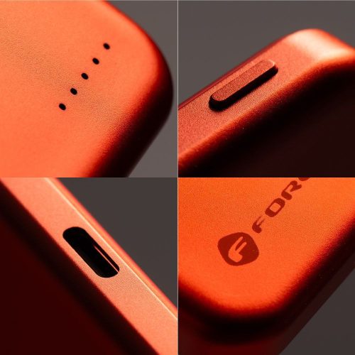 Powerbank compatible with MagSafe Forcell F-Energy Slim F5K9 QC4.0 PD3.0 15W 5000 mAh orange