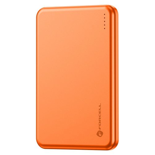 Powerbank compatible with MagSafe Forcell F-Energy Slim F5K9 QC4.0 PD3.0 15W 5000 mAh orange