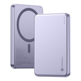   Powerbank compatible with MagSafe Forcell F-Energy Slim F5K9 QC4.0 PD3.0 15W 5000 mAh purple