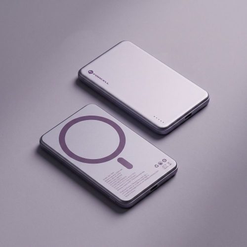 Powerbank compatible with MagSafe Forcell F-Energy Slim F5K9 QC4.0 PD3.0 15W 5000 mAh purple