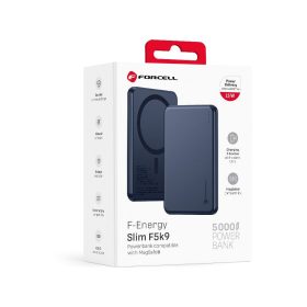   Powerbank compatible with MagSafe Forcell F-Energy Slim F5K9 QC4.0 PD3.0 15W 5000 mAh navy blue