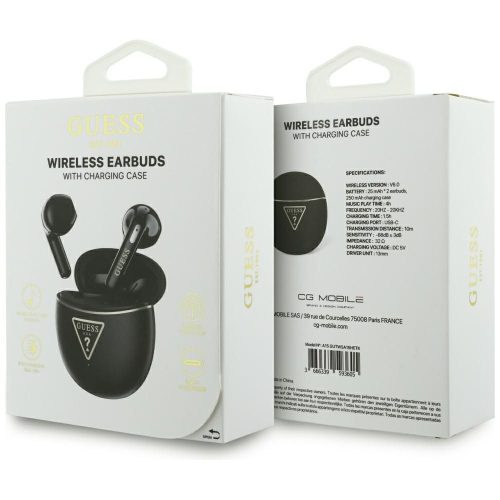 Wireless earphones Guess TWS GUTWSA15HETK (Small Round Script Print) black