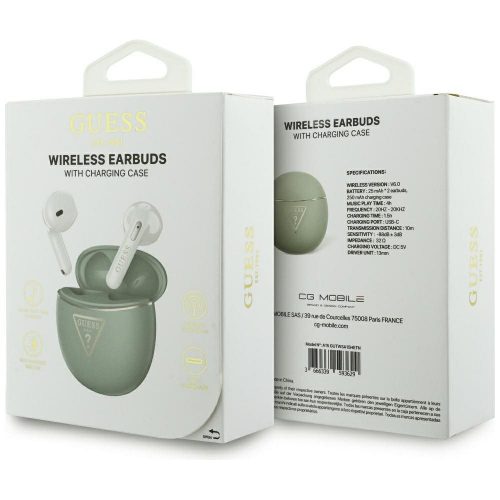 Wireless earphones Guess TWS GUTWSA15HETN (Small Round Script Print) khaki