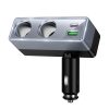 Car charger Hoco 1xUSB A + 1xUSB C+2x cigarette lighter ports PD QC3.0 max 240W/24V Z65B black