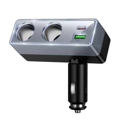 Car charger Hoco 1xUSB A + 1xUSB C+2x cigarette lighter ports PD QC3.0 max 240W/24V Z65B black