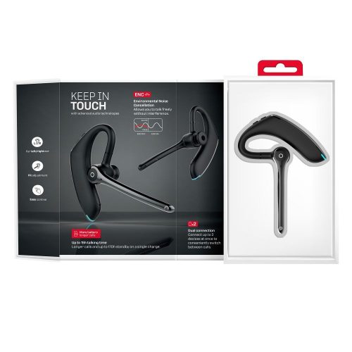 Wireless mono headset (ENC, Multipoint, BT 6.0 + EDR, 170mah) FORCELL Orion Plus black