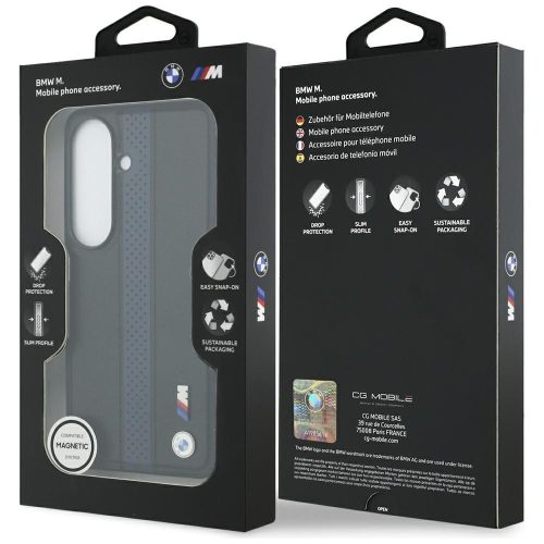 BMW case for SAMSUNG S26 compatible with MagSafe BMHMS26S25PCPSKB (Perforated Stripe Logo) blue