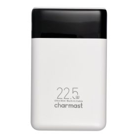   Powerbank Charmast W1202 PD3.0 3A 22,5W 10000 mAh with built-in cables USB C / Lightning white