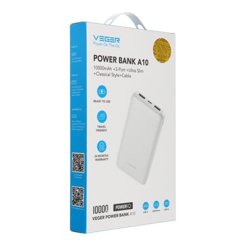 Powerbank Veger A10 (W1065) 2A 10000 mAh white