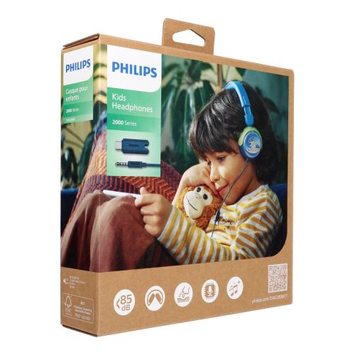 Wired headphones Jack 3,5 mm Philips for children TAK2000CT/00 turquoise
