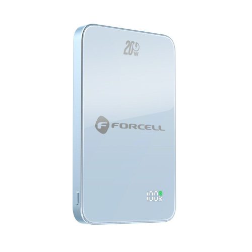 Powerbank compatible with MagSafe Forcell F-Energy SuperSlim F5K8 QC4.0 PD3.0 15W 5000 mAh blue