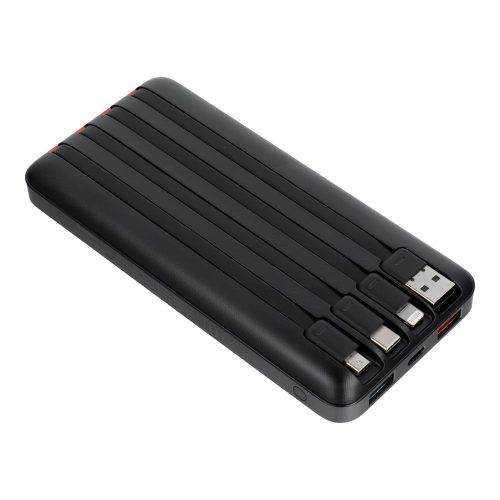 Powerbank Charmast W2089 PD3.0 3A 22,5W 20000 mAh with built-in cables USB A / USB C / Lightning / Micro USB black