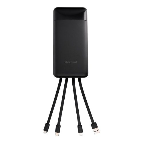 Powerbank Charmast W2089 PD3.0 3A 22,5W 20000 mAh with built-in cables USB A / USB C / Lightning / Micro USB black