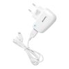 kék STAR LITE utazó töltő 1A 5W USB A + kábel USB A-ról Lightning-ra TFK-TC-1095B fehér
