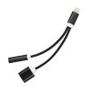 Adapter AUX 2in1 Lightning (férfi) to Lightning (női) / Jack 3,5 mm (női) fekete