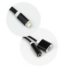 Adapter AUX 2in1 Lightning (férfi) to Lightning (női) / Jack 3,5 mm (női) fekete
