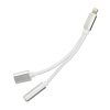 Adapter AUX 2in1 Lightning (férfi) to Lightning (női) / Jack 3,5 mm (női) ezüst