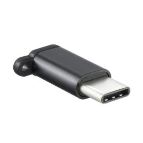   Adapter Micro USB (női) to Type C (férfi) kulcstartó fekete