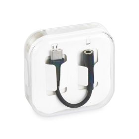   Adapter AUX Type C (férfi) to Jack 3,5 mm (női) BOX fekete [DAC]