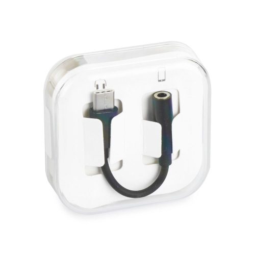 Adapter AUX Type C (férfi) to Jack 3,5 mm (női) BOX fekete [DAC]