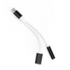 Adapter AUX 2in1 Type C (férfi) to Type C (női) / Jack 3,5 mm (női) fekete