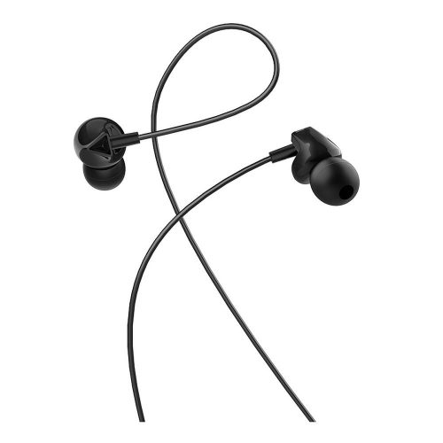 HOCO vezetékes fülhallgató Jack 3,5 mm mikrofonnal M60 fekete