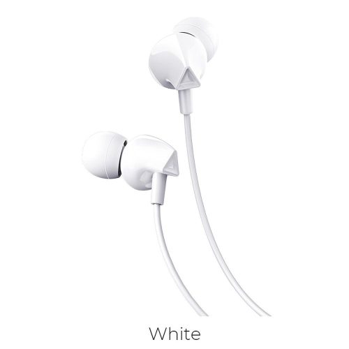 HOCO vezetékes fülhallgató Jack 3,5 mm mikrofonos M60 fehér