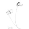 HOCO vezetékes fülhallgató Jack 3,5 mm mikrofonnal M70 fehér