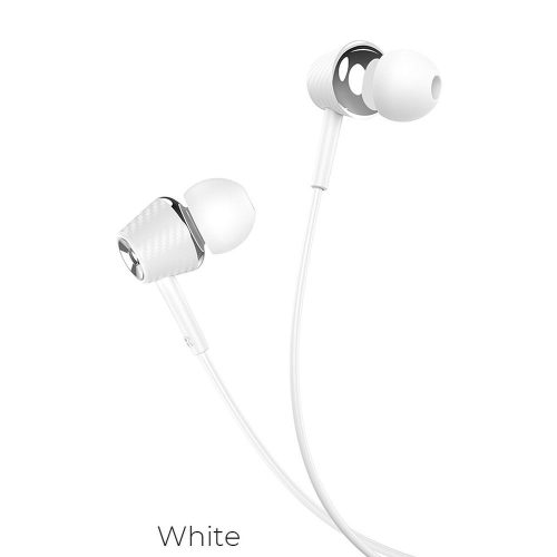 HOCO vezetékes fülhallgató Jack 3,5 mm mikrofonnal M70 fehér