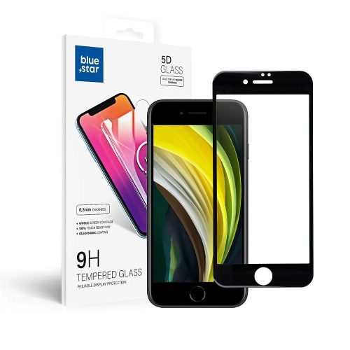 Edzett üveg kék Star - APP IPHONE 7/8/SE 2020 5D Full Cover fekete