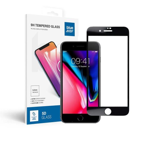 Edzett üveg kék Star - APP IPHONE 7/8 Plus 5D Full Cover fekete