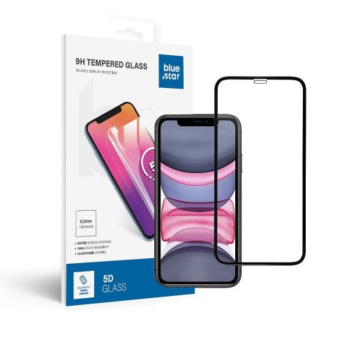 Edzett üveg kék Star - APP IPHONE Xr/11 5D Full Cover fekete