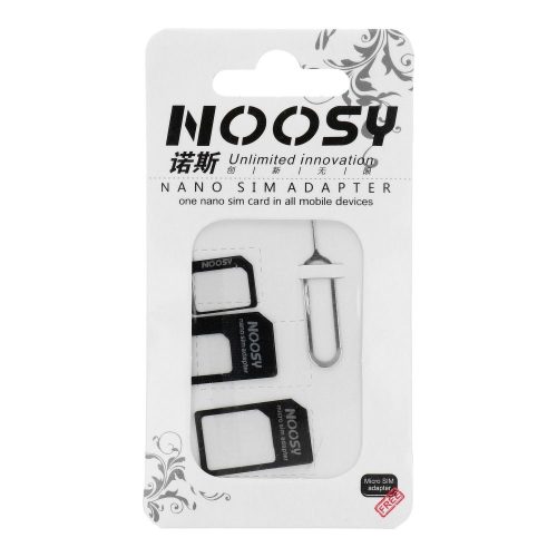 Adapters Nano SIM/Micro, Micro Sim és Nano/Sim (NOOSY 3in1) fekete