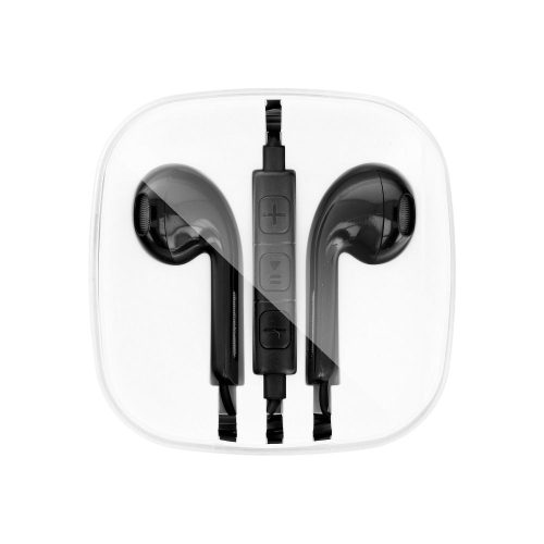 Vezetékes fülhallgató Jack 3,5 mm mikrofonnal Androiddal kompatibilis NEW BOX HR-ME25 fekete