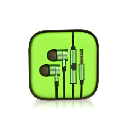 Fülhallgató Jack 3,5 mm mikrofonnal Mi metal box lime