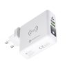 Multifunction charger Forcell F-Energy 4in1 2 x USB A + USB C 15W + power bank 8000mAh + wireless charging white