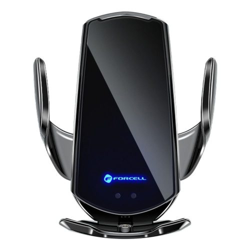 FORCELL autós tartó vezeték nélküli töltéssel, automatikus érzékelővel + mágneses adapterek HS1 15W fekete