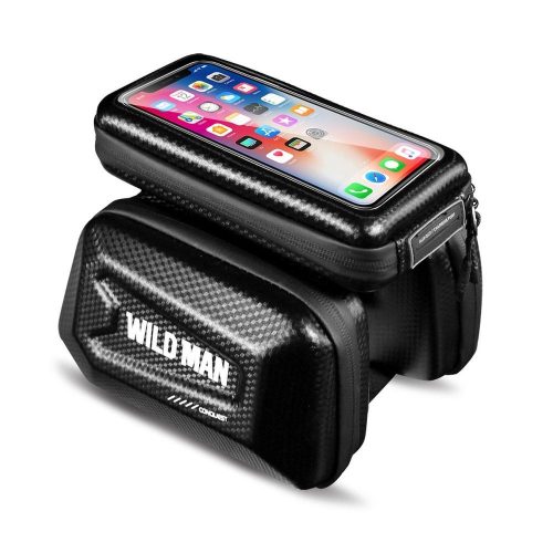 WILDMAN kerékpárvázra szerelhető utazótáska cipzárral E6S 1,2L (4"- 7") fekete