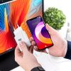 kék STAR utazó töltő Type C + kábel Type C to Lightning PD QC4.0 3A 18W TFK-TC-1099C fehér