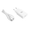 kék STAR utazó töltő Type C + kábel Type C to Lightning PD QC4.0 3A 18W TFK-TC-1099C fehér