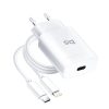 kék STAR utazó töltő Type C + kábel Type C to Lightning PD QC4.0 3A 18W TFK-TC-1099C fehér