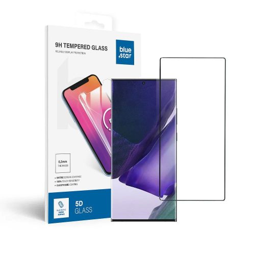 Edzett üveg kék Star - SAMSUNG Galaxy Note 20 Ultra Full Face (teljes ragasztó/kis méret) - fekete Edzett üveg kék Star