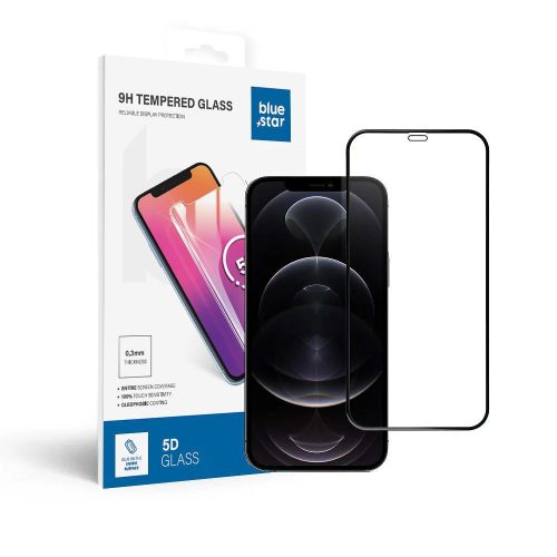 Edzett Üveg kék Star - APP IPHONE 12 Pro Max 5D Teljes Fedés fekete