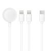 Cable 3in1 Type C to 2 x Lightning / Apple Watch 3W 2A C3168 1,2 m fehér