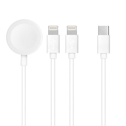 Cable 3in1 Type C to 2 x Lightning / Apple Watch 3W 2A C3168 1,2 m fehér