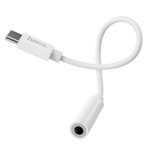 Adapter AUX USB C to Jack 3,5 mm Hoco LS30 white