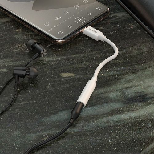 Adapter AUX USB C to Jack 3,5 mm Hoco LS30 white