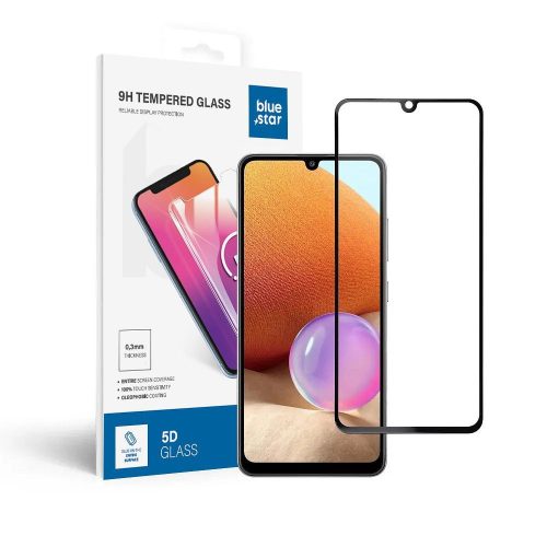 Edzett üveg kék Star - SAMSUNG A32 LTE Full Face (teljes ragasztás kerettel/kis méret) - fekete Edzett üveg kék Star