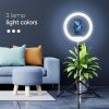 LED Gyűrű Stream RGB lámpa 13" mobiltartóval + fekete állvány