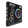 LED Ring Stream RGB lámpa 12" FULL COLOR mobil tartóval + fekete állvánnyal